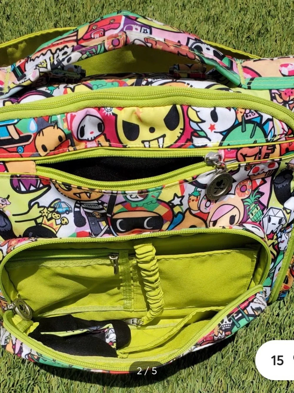 tokidoki Neon Lime Multicolor Character Tote Backpack